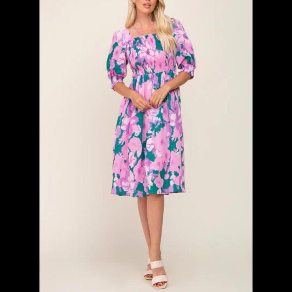 NWT Boutique Oddy small purple & green midi dress